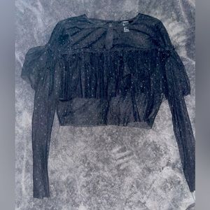 Cute sheer crop top blouse